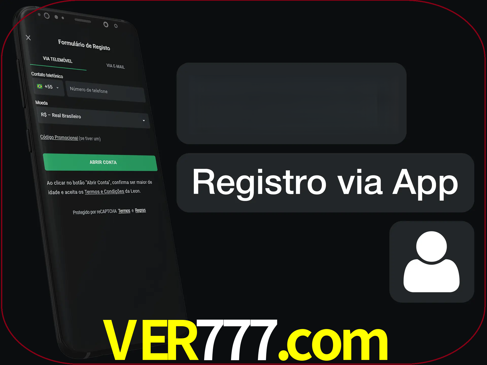 Registre-se com duas etapas usando o aplicativo.